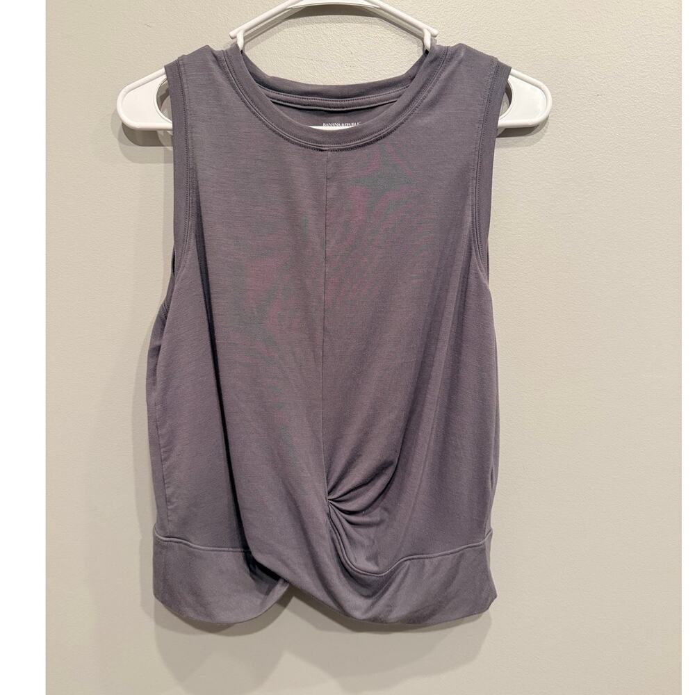 Banana Republic Basic Twist-Front Sleeveless Tank Top Gray Lavender Size M